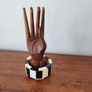 Unique Vintage Black and White Horn Bracelet